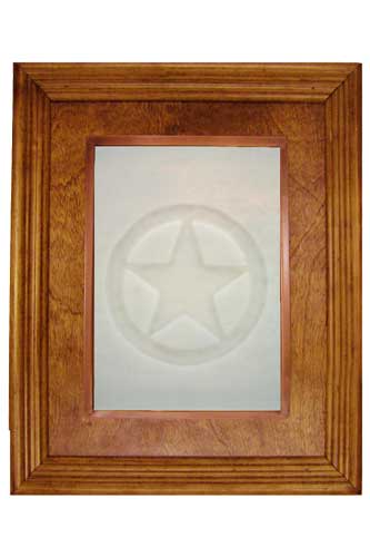 Glass Kitchen Cabinet Panel CPG6: Texas Star art glass