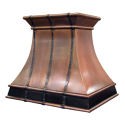 custom copper range hood Texas Lightsmith Model #6, E