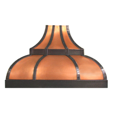 custom copper range hood Texas Lightsmith Model #24, J