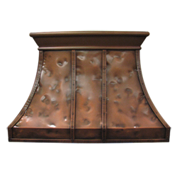 custom copper range hood Texas Lightsmith Model #13, F