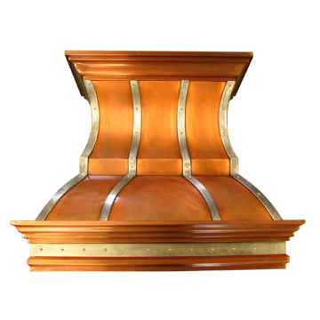 custom copper range hood Texas Lightsmith Model #48