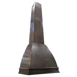 custom copper range hood Texas Lightsmith Model #12, E